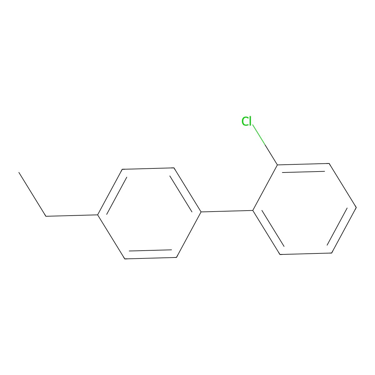2-Chloro-4'-ethyl-1,1'-biphenyl molecular structure, CAS 58609-44-2