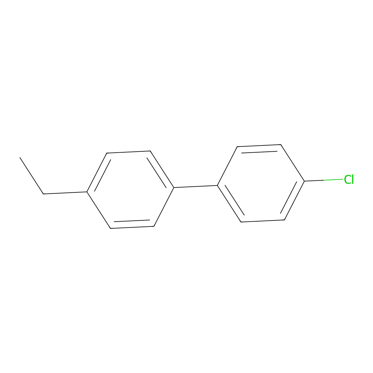 4-Chloro-4'-ethyl-1,1'-biphenyl molecular structure, CAS 58609-45-3