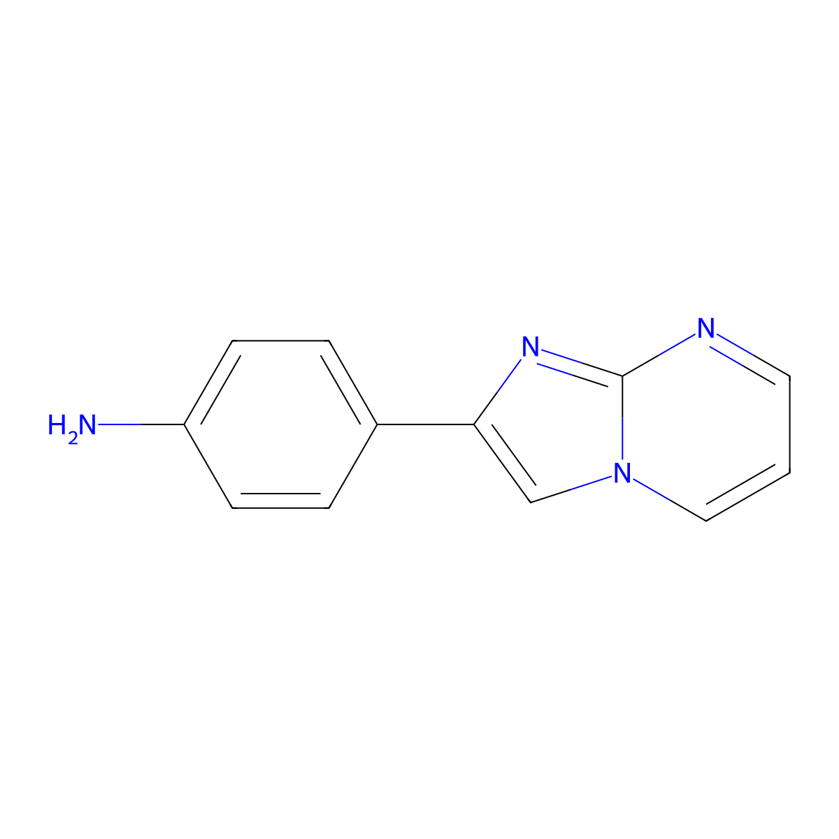 4-{Imidazo[1,2-a]pyrimidin-2-yl}aniline molecular structure, CAS 58609-93-1