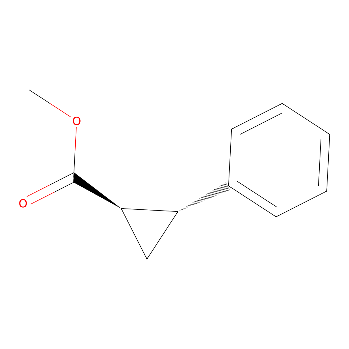 rac-methyl (1R,2R)-2-phenylcyclopropane-1-carboxylate molecular structure, CAS 5861-31-4