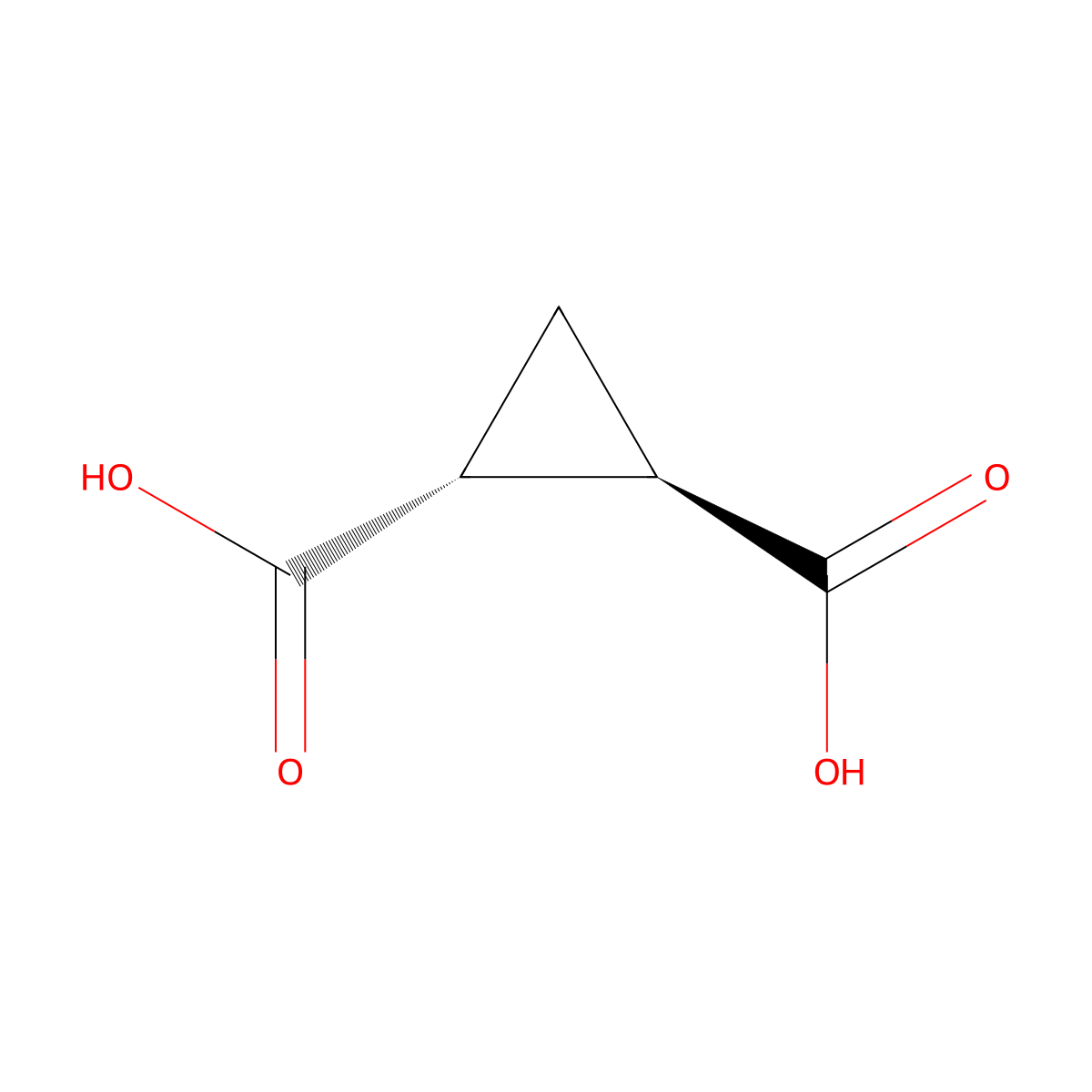 1,2-Cyclopropanedicarboxylic acid, trans- molecular structure, CAS 58616-95-8