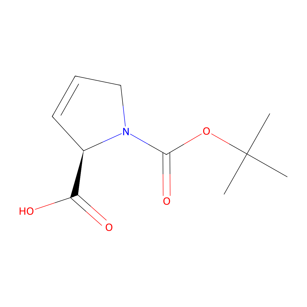 N-Boc-3,4-dehydro-D-proline molecular structure, CAS 58617-29-1