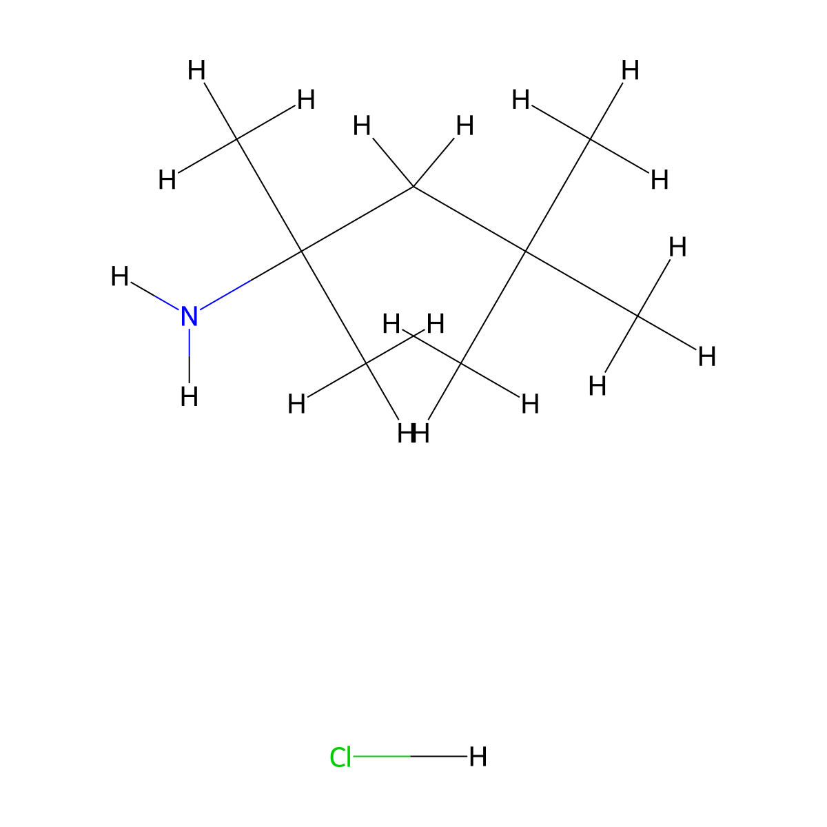 2,4,4-Trimethylpentan-2-amine Hydrochloride molecular structure, CAS 58618-91-0