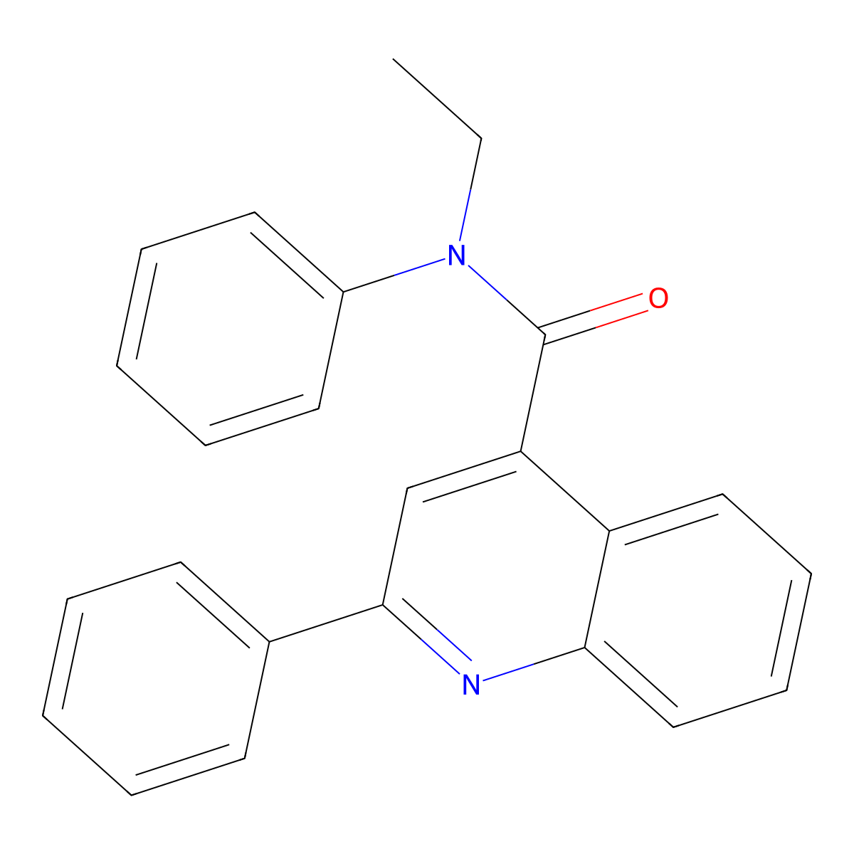 N-ethyl-N,2-diphenylquinoline-4-carboxamide molecular structure, CAS 5862-85-1