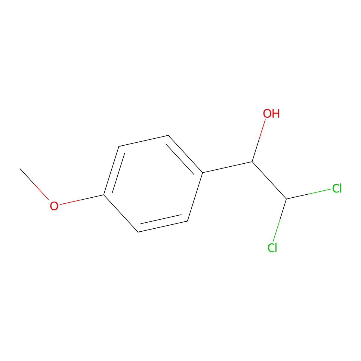 2,2-Dichloro-1-(4-methoxyphenyl)ethanol molecular structure, CAS 58622-56-3