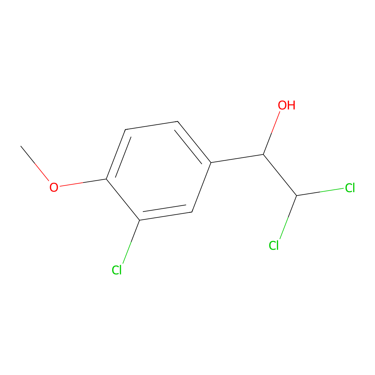 2,2-Dichloro-1-(3-chloro-4-methoxyphenyl)ethanol molecular structure, CAS 58622-57-4