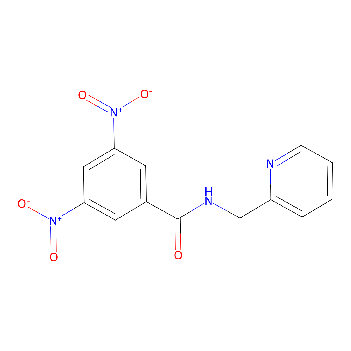 3,5-dinitro-N-(pyridin-2-ylmethyl)benzamide molecular structure, CAS 58624-33-2