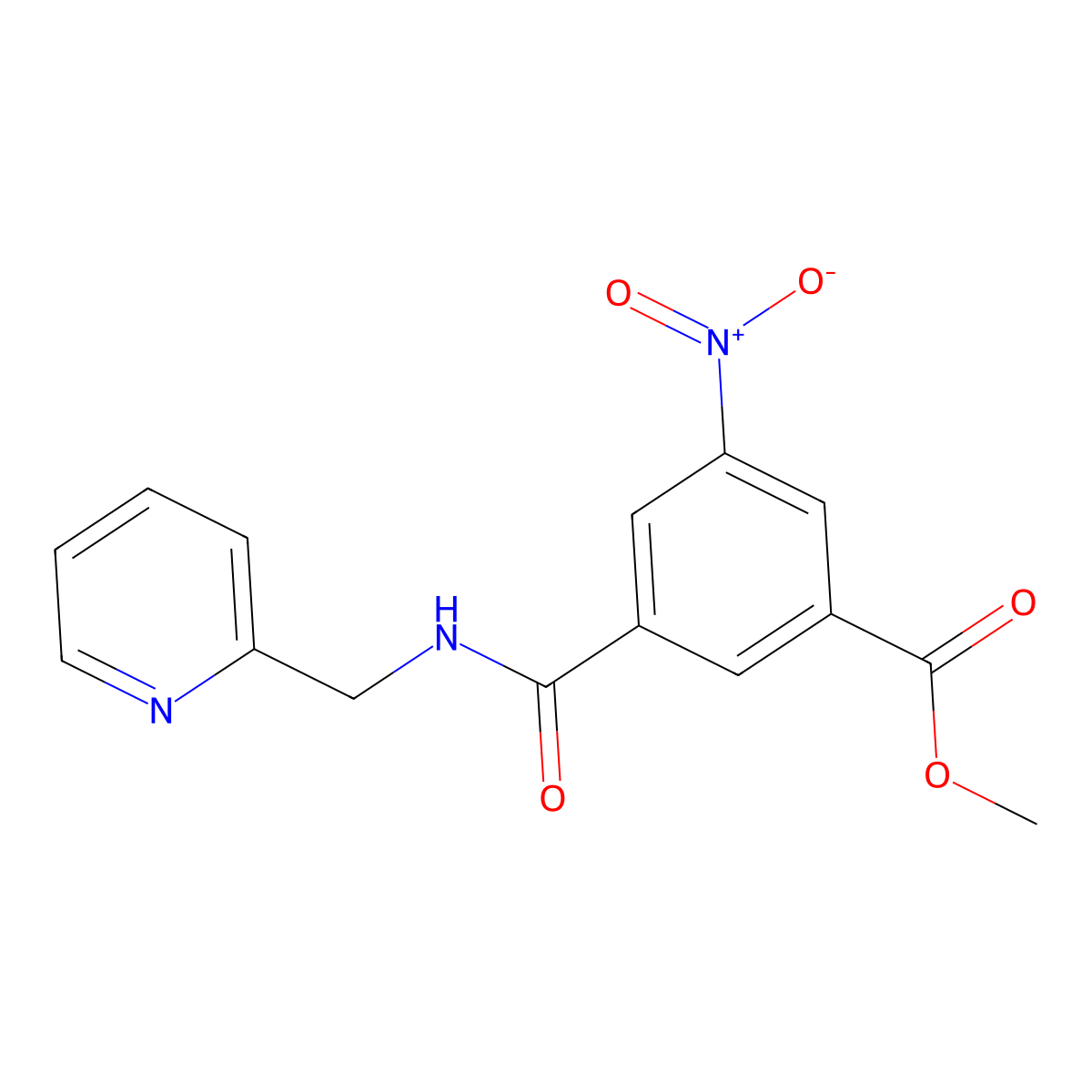 Methyl 3-nitro-5-{[(2-pyridinylmethyl)amino]carbonyl}benzoate molecular structure, CAS 58624-38-7