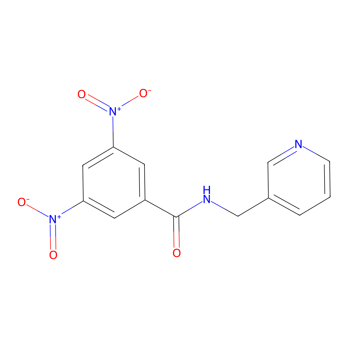 3,5-dinitro-N-((pyridin-3-yl)methyl)benzamide molecular structure, CAS 58624-47-8