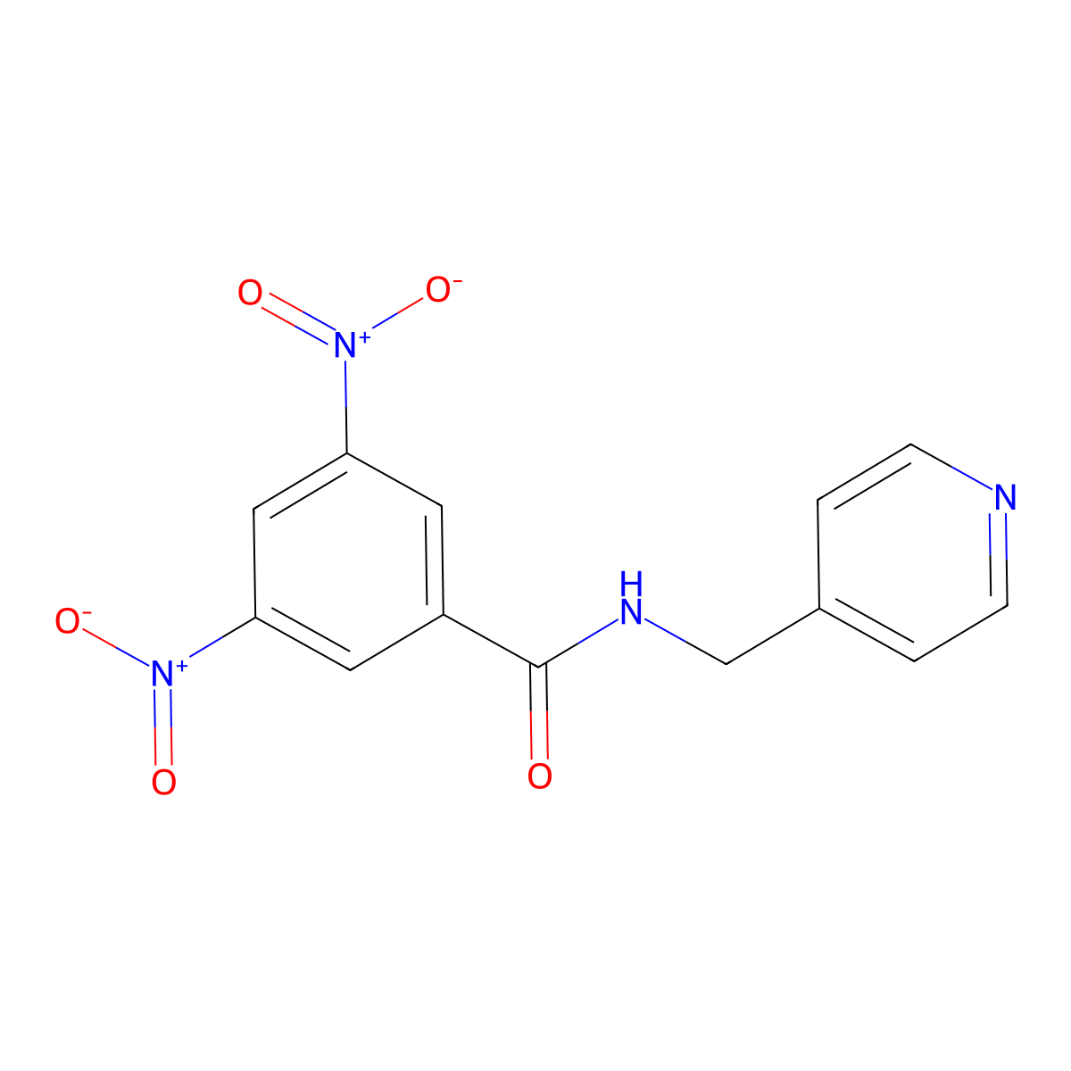 3,5-dinitro-N-(pyridin-4-ylmethyl)benzamide molecular structure, CAS 58624-48-9