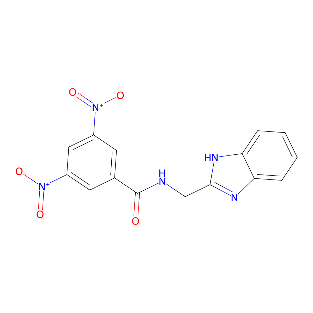 N-(1H-benzimidazol-2-ylmethyl)-3,5-dinitrobenzamide molecular structure, CAS 58624-62-7