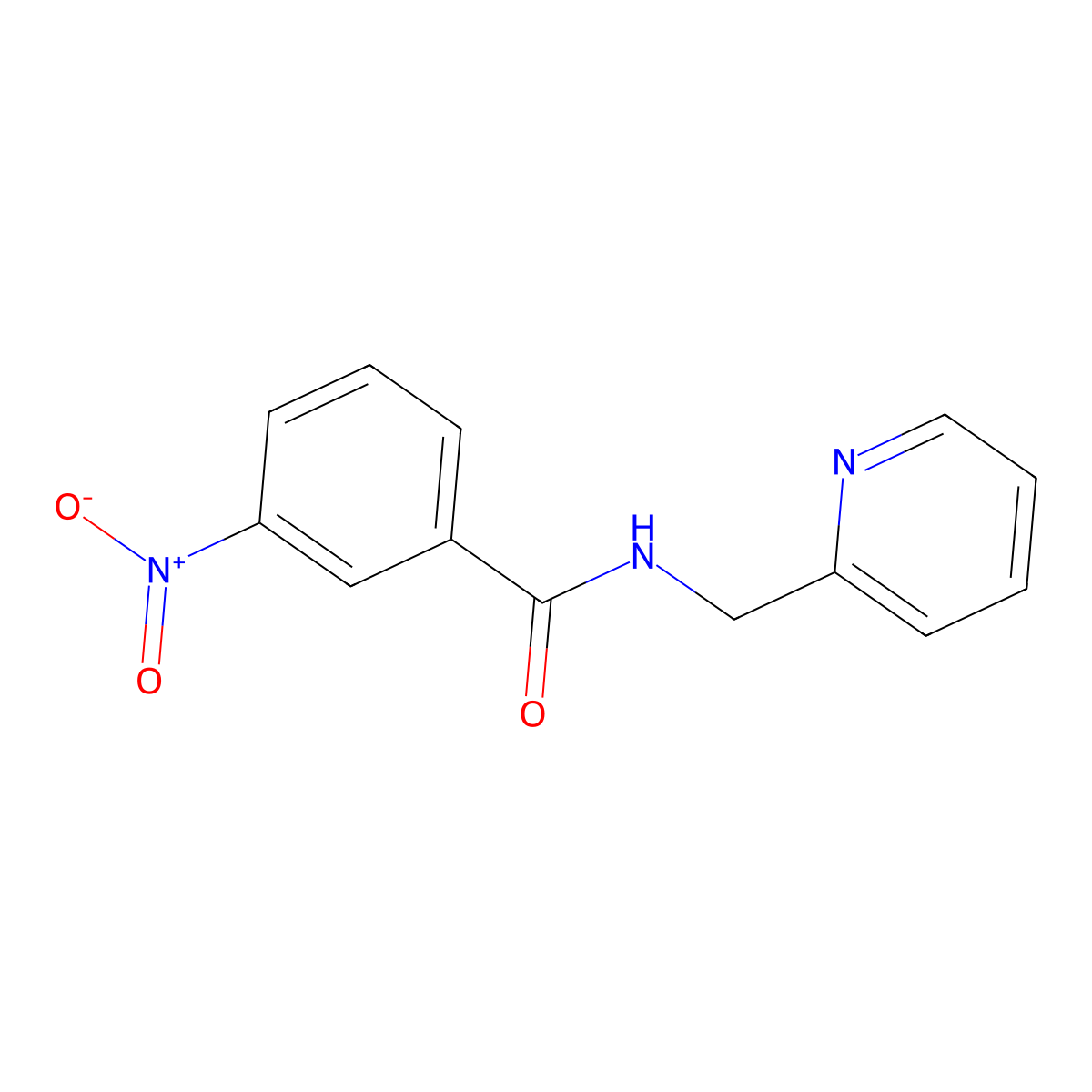 3-nitro-N-(pyridin-2-ylmethyl)benzamide molecular structure, CAS 58624-71-8