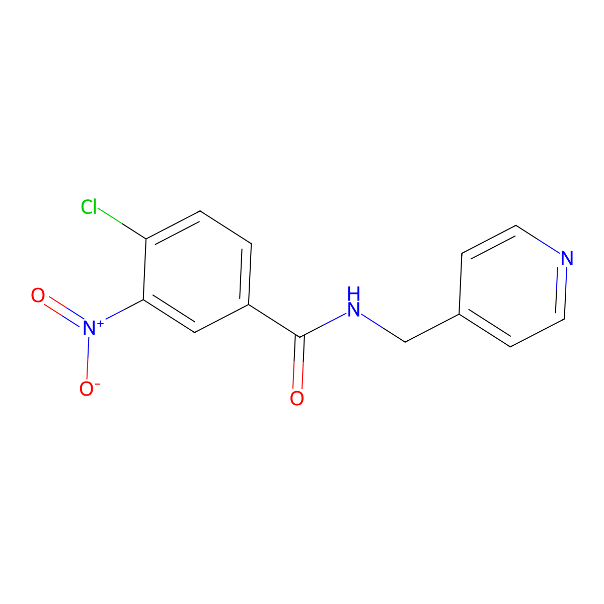 4-chloro-3-nitro-N-(pyridin-4-ylmethyl)benzamide molecular structure, CAS 58624-80-9