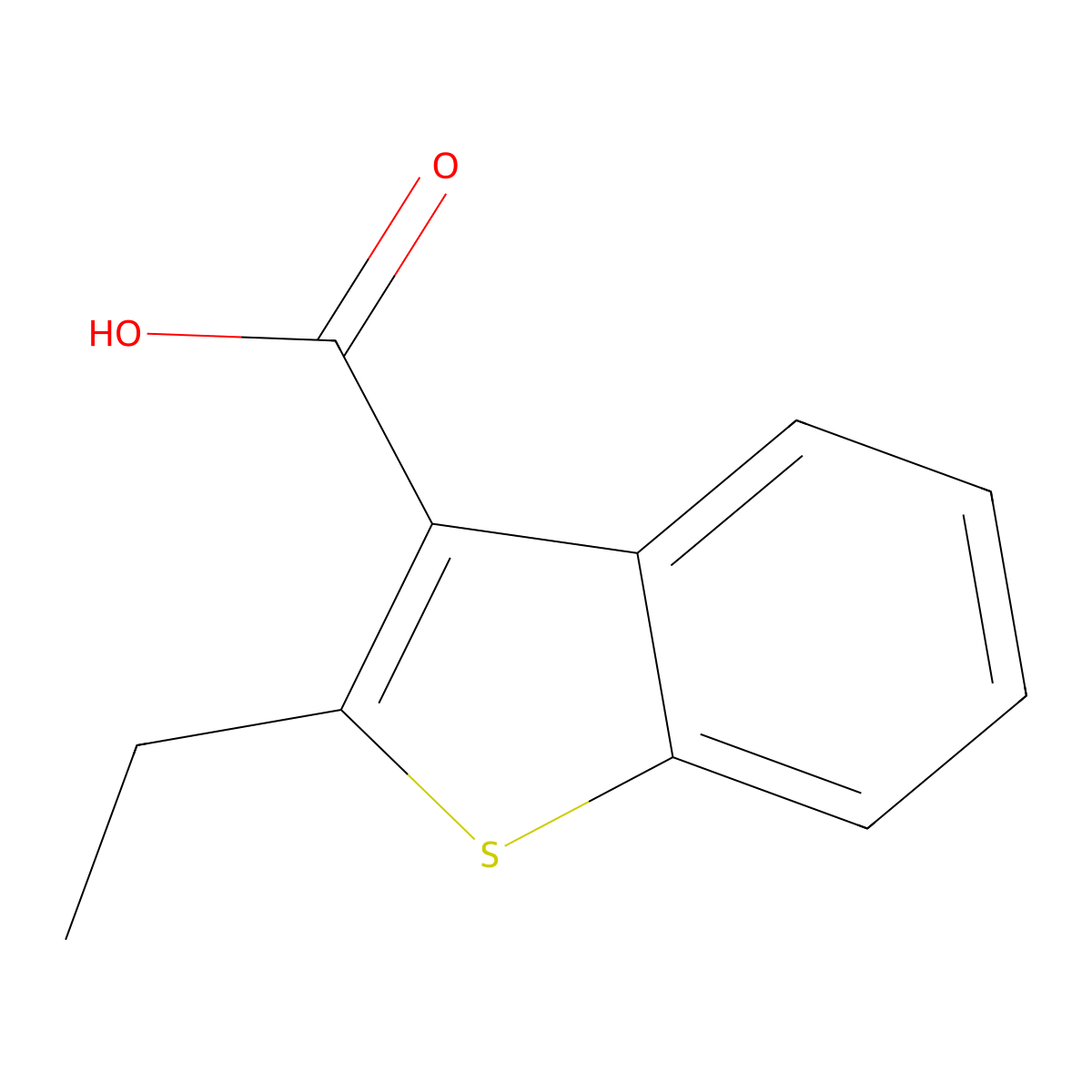 2-Ethyl-3-carboxy-benzo[b]thiophene molecular structure, CAS 58625-27-7
