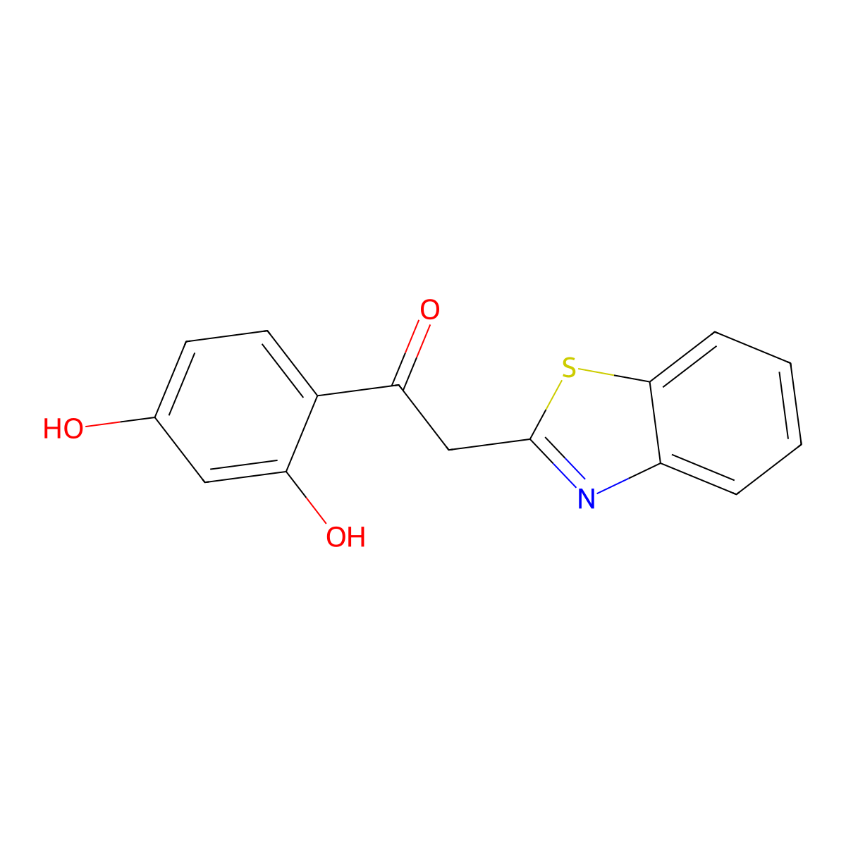2-(1,3-Benzothiazol-2-yl)-1-(2,4-dihydroxyphenyl)ethanone molecular structure, CAS 58629-06-4