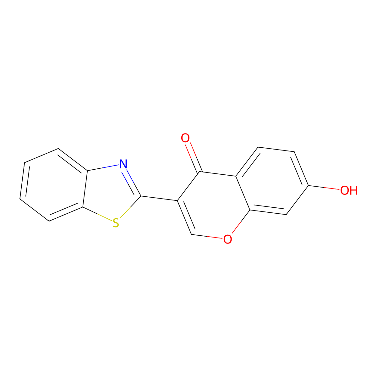 3-(1,3-Benzothiazol-2-yl)-7-hydroxychromen-4-one molecular structure, CAS 58629-13-3