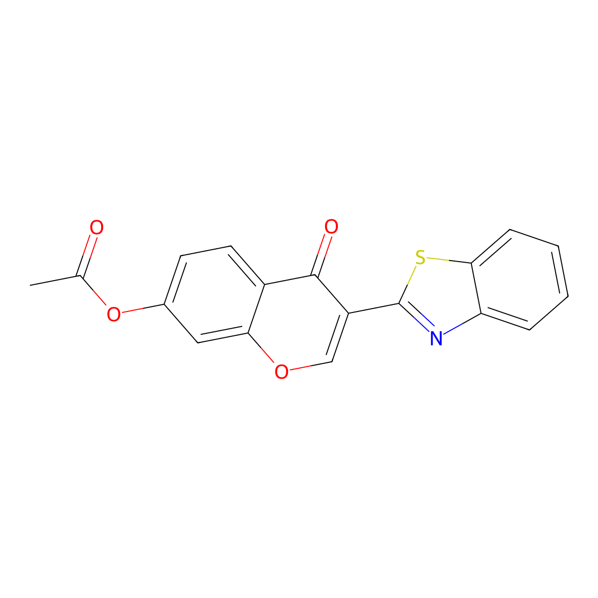 [3-(1,3-Benzothiazol-2-yl)-4-oxochromen-7-yl] acetate molecular structure, CAS 58629-15-5