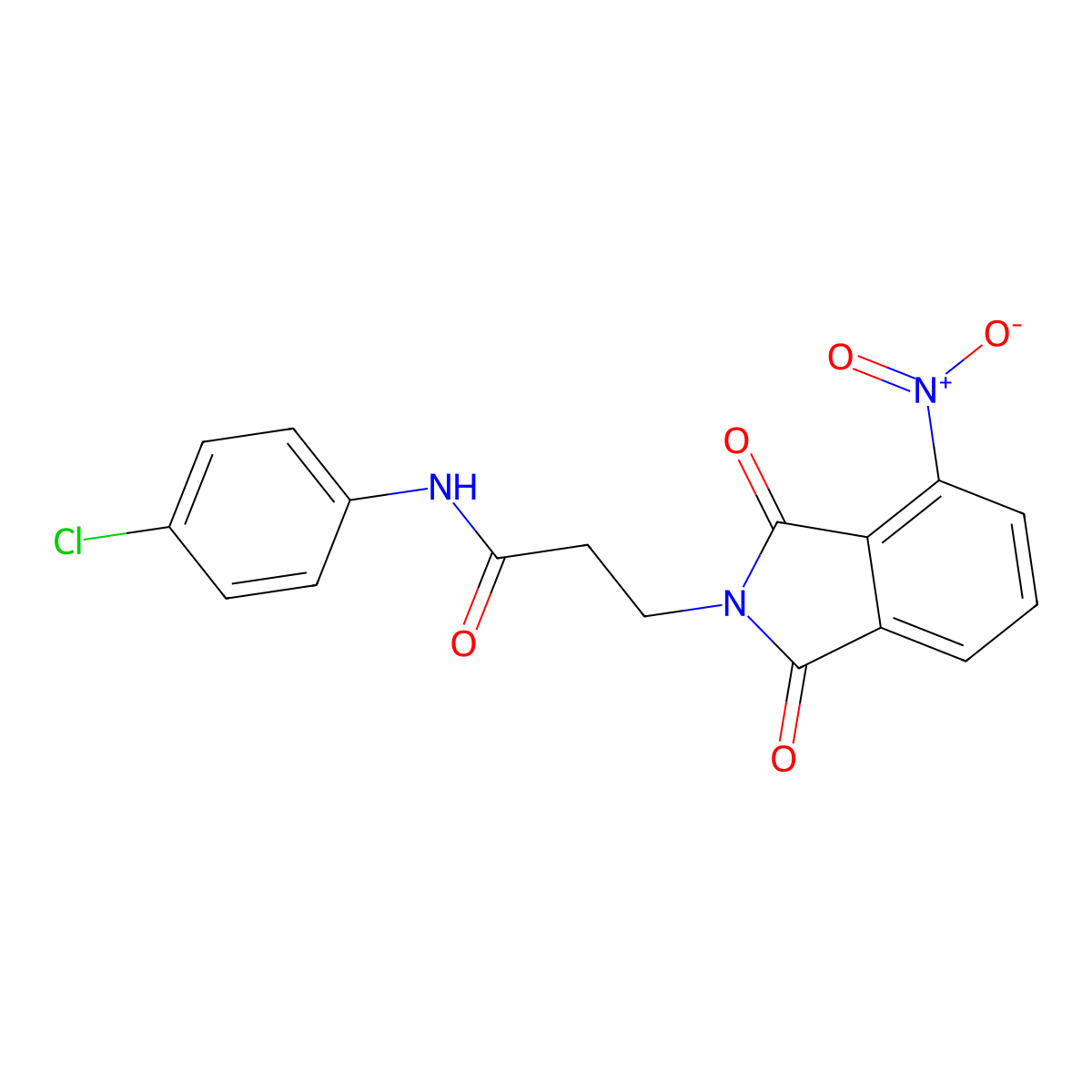 N-(4-chlorophenyl)-3-(4-nitro-1,3-dioxo-1,3-dihydro-2H-isoindol-2-yl)propanamide molecular structure, CAS 5863-13-8