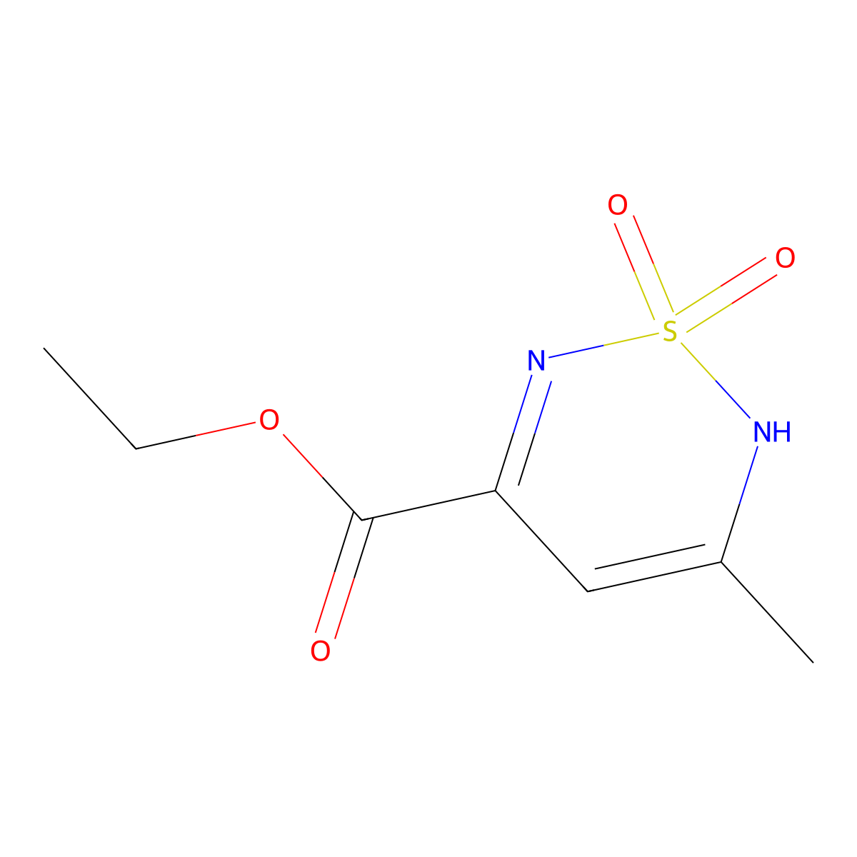 Ethyl 5-methyl-1,1-dioxo-1,6-dihydro-1lambda~6~,2,6-thiadiazine-3-carboxylate molecular structure, CAS 5863-20-7