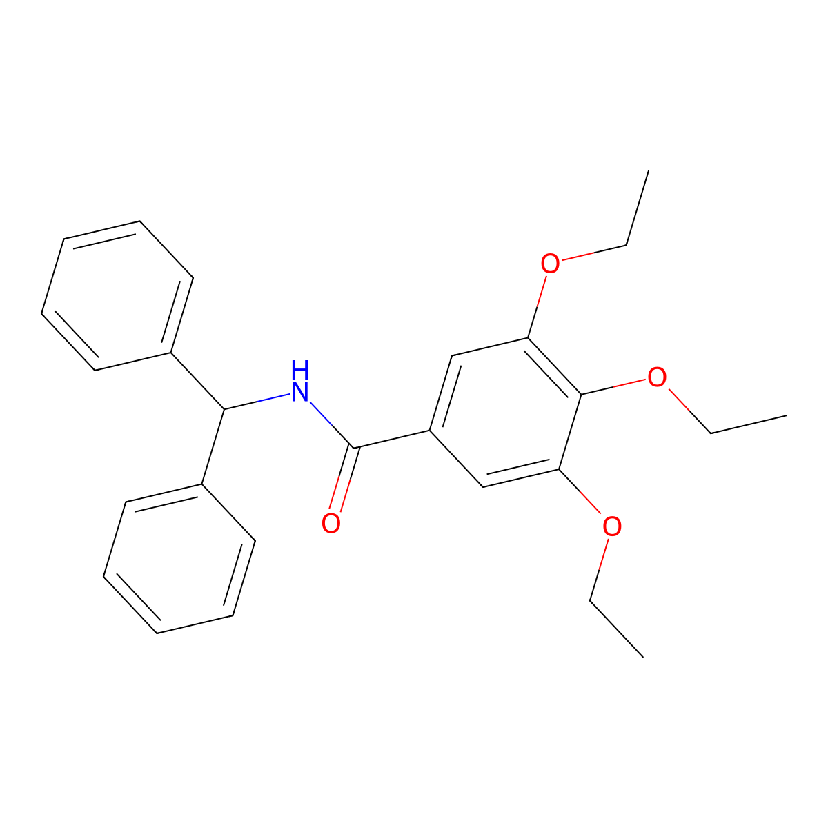 N-Benzhydryl-3,4,5-triethoxy-benzamide molecular structure, CAS 5863-59-2
