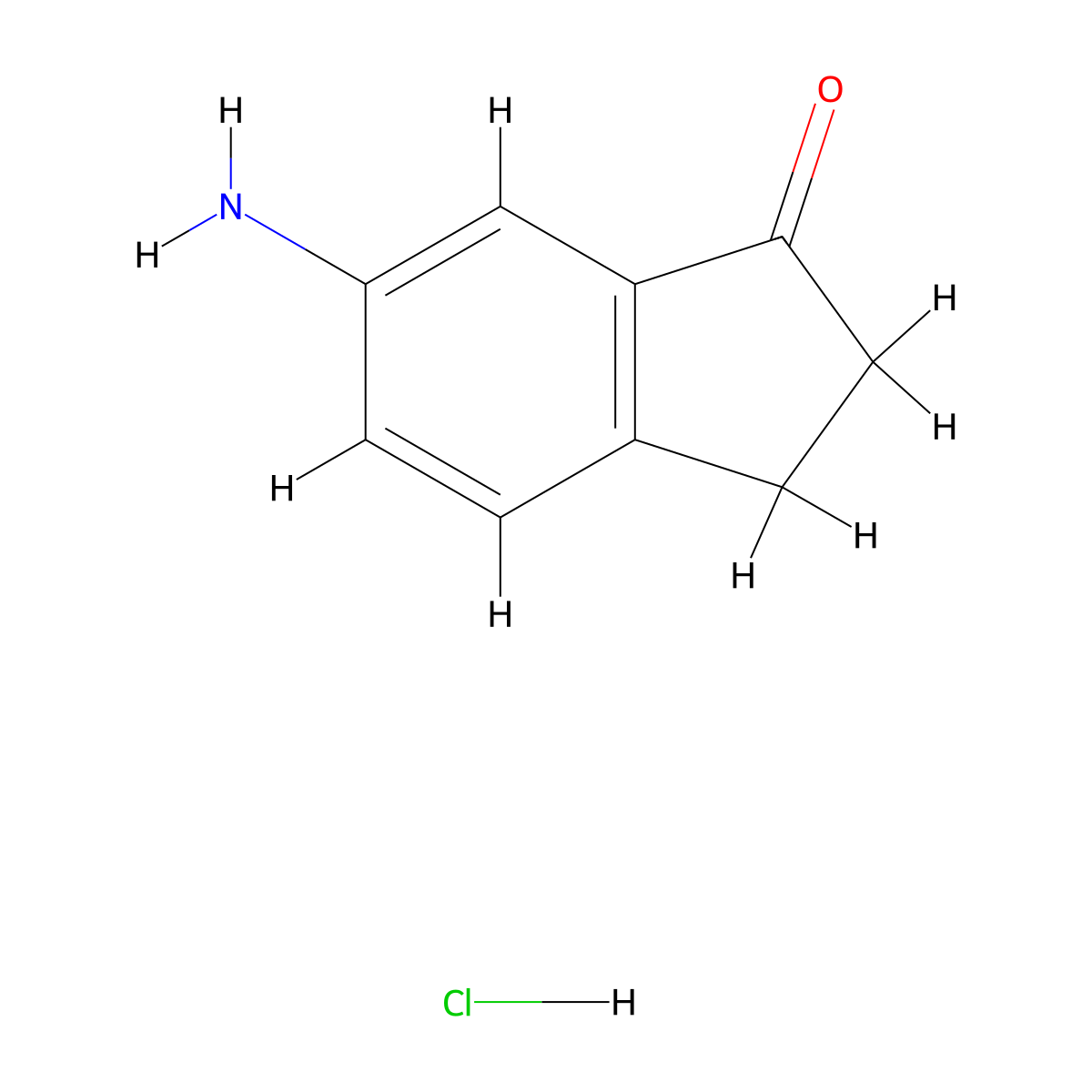 6-amino-2,3-dihydro-1H-inden-1-one hydrochloride molecular structure, CAS 58631-10-0