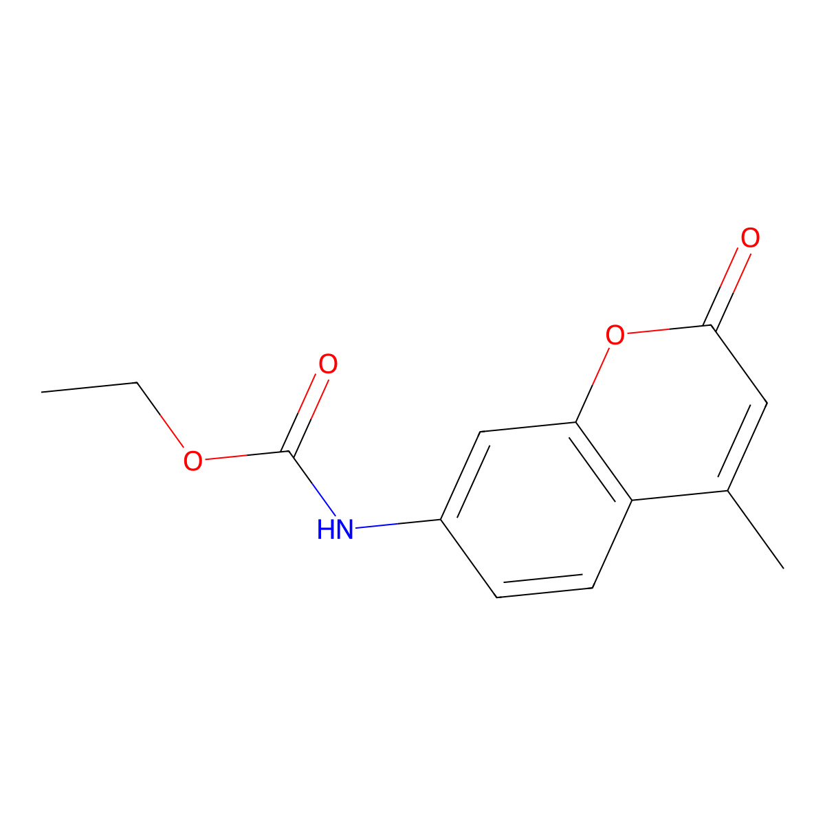 Carbamic acid, N-(4-methyl-2-oxo-2H-1-benzopyran-7-yl)-, ethyl ester molecular structure, CAS 58632-48-7