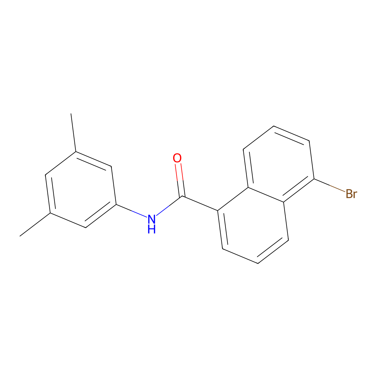 5-bromo-N-(3,5-dimethylphenyl)naphthalene-1-carboxamide molecular structure, CAS 586331-13-7