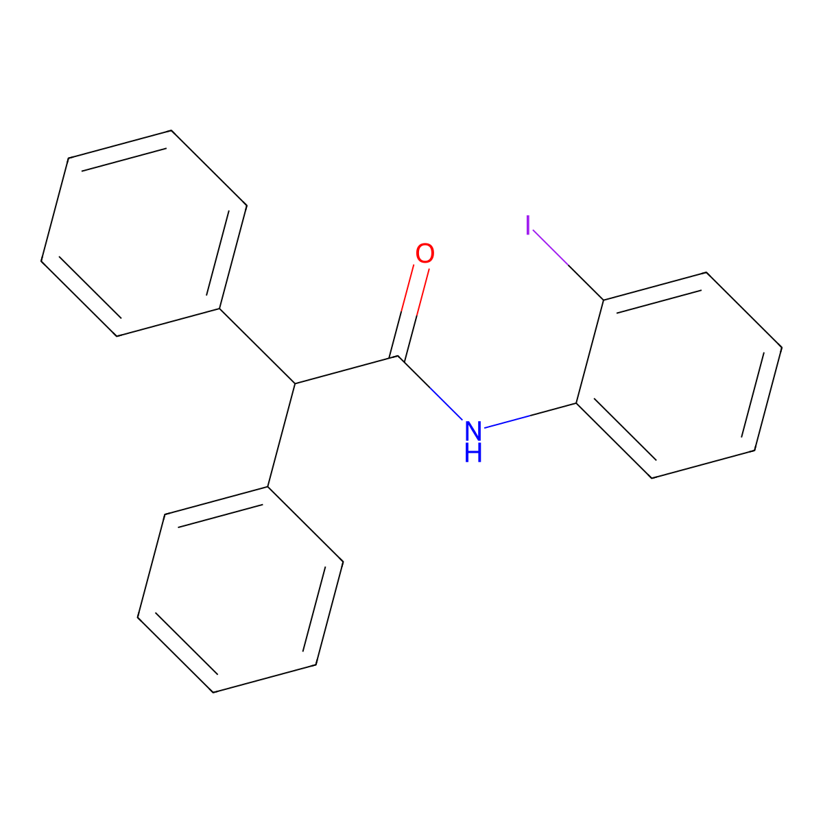 N-(2-iodophenyl)-2,2-diphenylacetamide molecular structure, CAS 586331-57-9