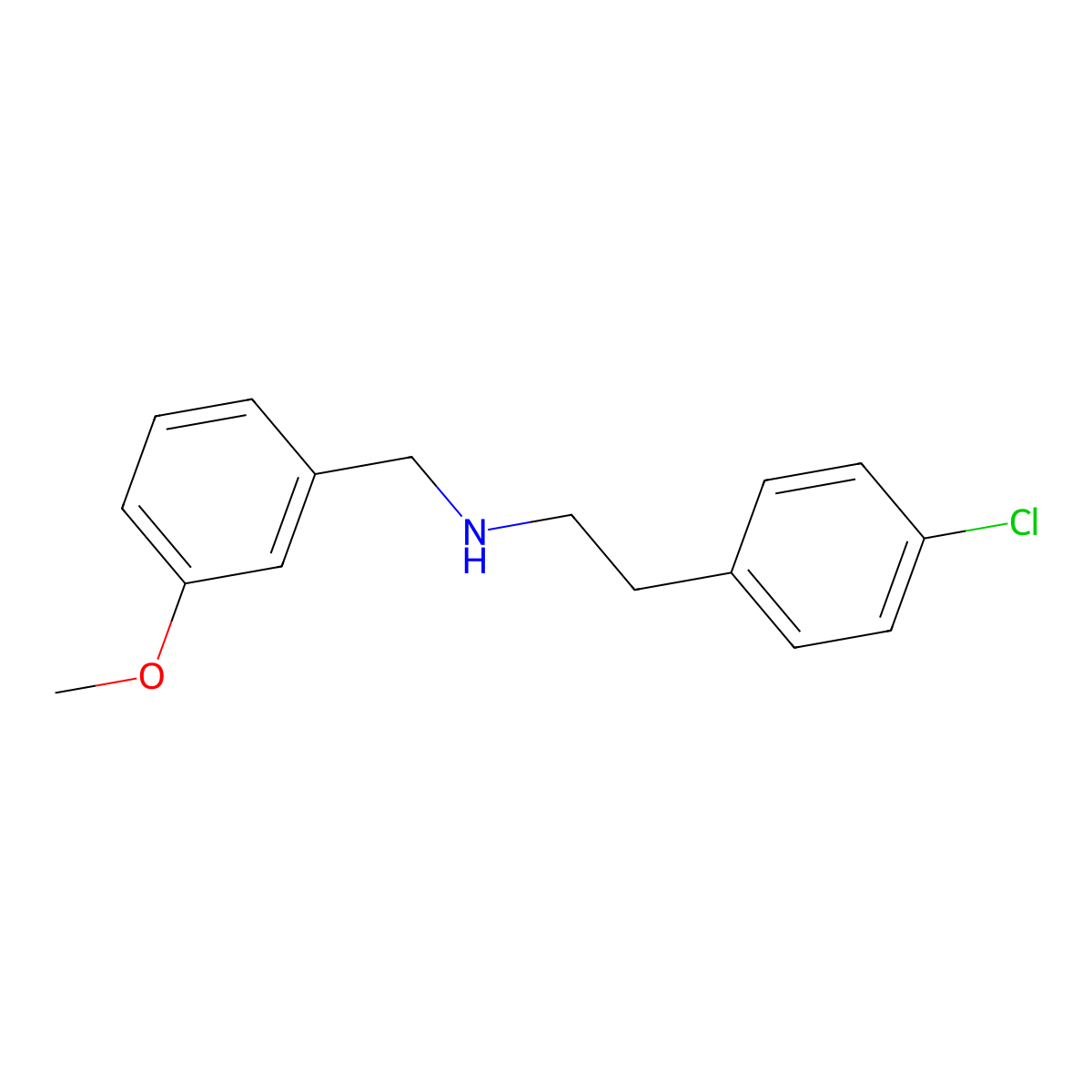 2-(4-chlorophenyl)-N-(3-methoxybenzyl)ethanamine molecular structure, CAS 586333-01-9