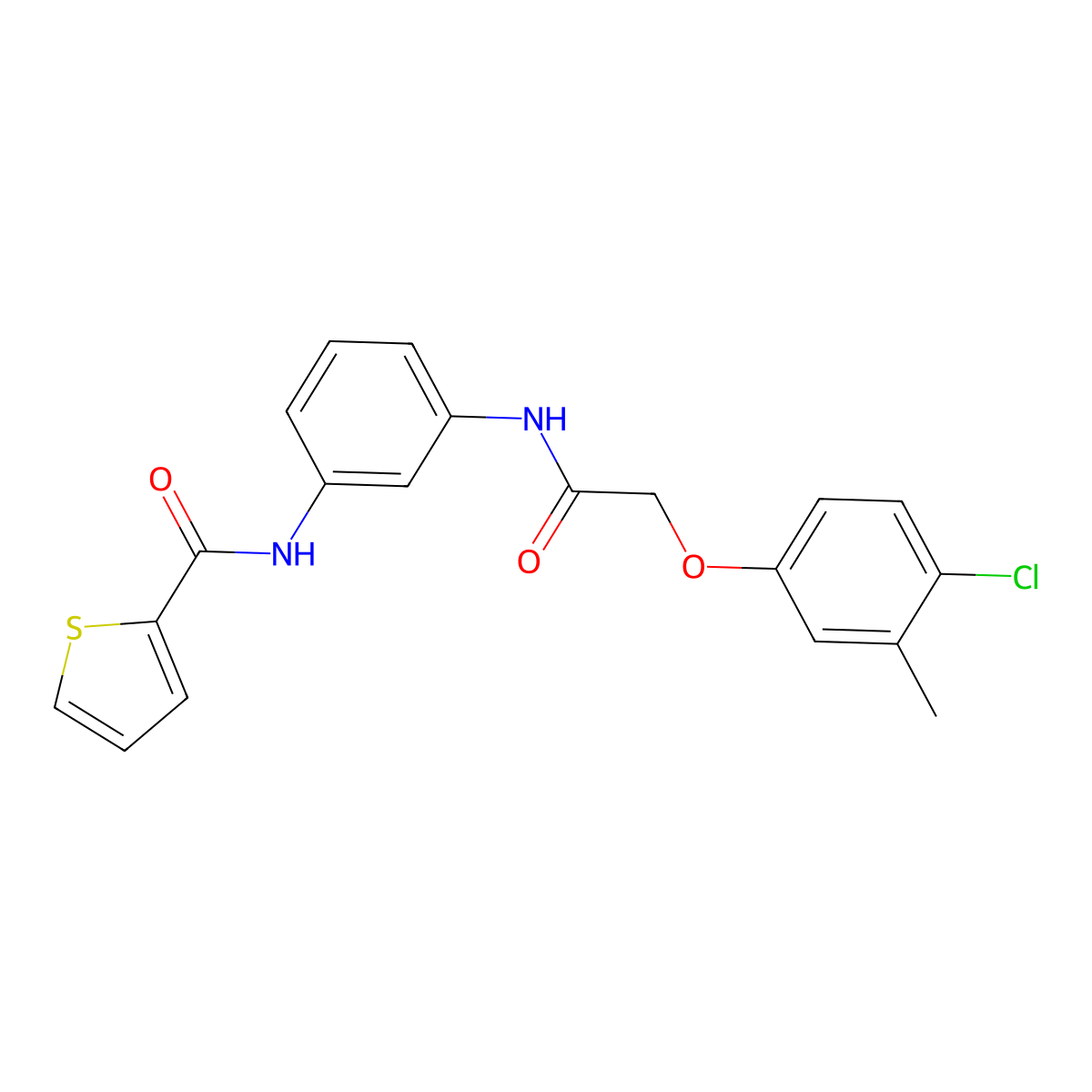 N-[3-[[2-(4-Chloro-3-methylphenoxy)acetyl]amino]phenyl]-2-thiophenecarboxamide molecular structure, CAS 586333-03-1