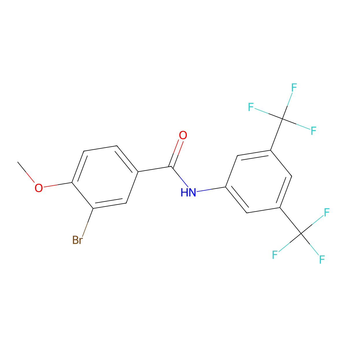 N-[3,5-bis(trifluoromethyl)phenyl]-3-bromo-4-methoxybenzamide molecular structure, CAS 586333-42-8