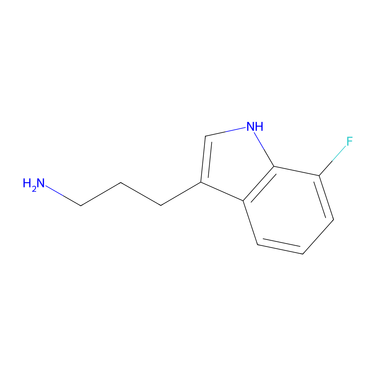 3-(7-fluoro-1H-indol-3-yl)propan-1-amine molecular structure, CAS 586336-02-9