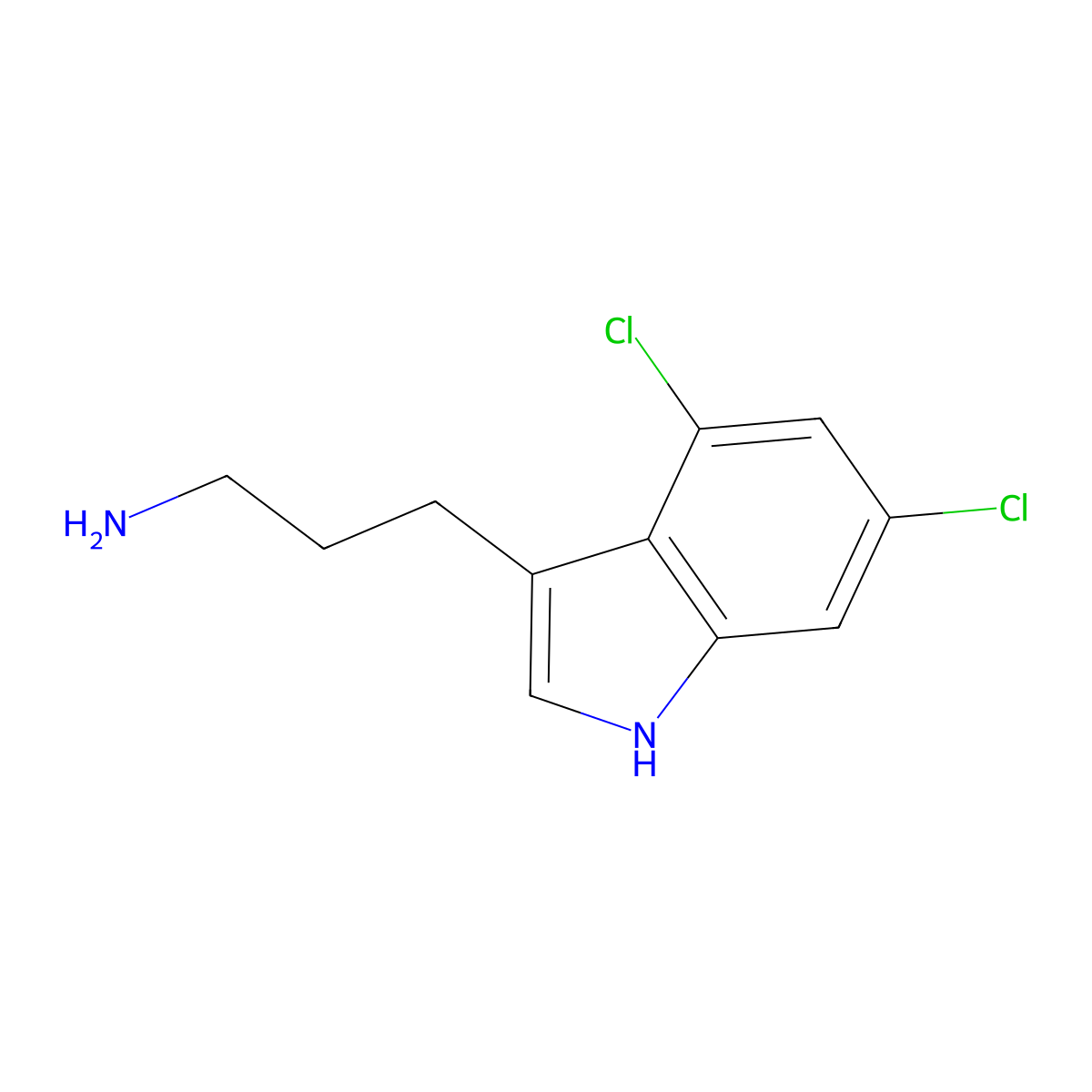 3-(4,6-Dichloro-3-indolyl)-1-propanamine molecular structure, CAS 586336-04-1