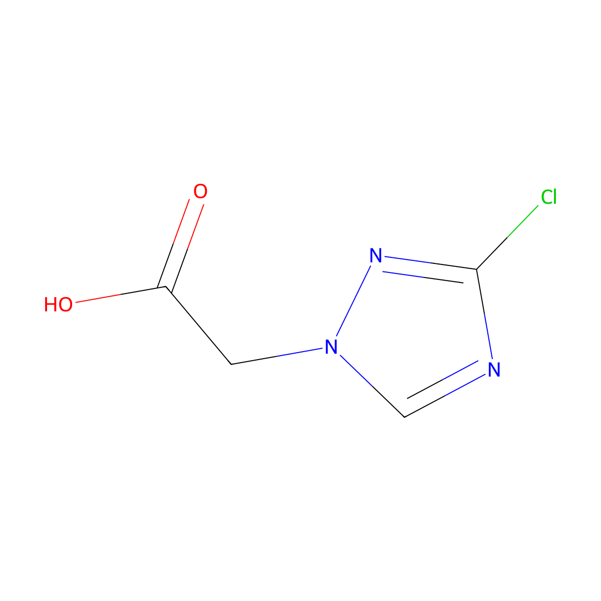 2-(3-Chloro-1H-1,2,4-triazol-1-yl)acetic acid molecular structure, CAS 586337-85-1