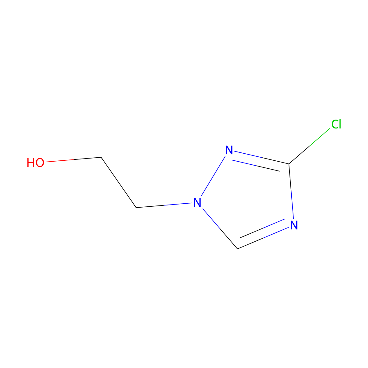 2-(3-chloro-1H-1,2,4-triazol-1-yl)ethanol molecular structure, CAS 586339-01-7