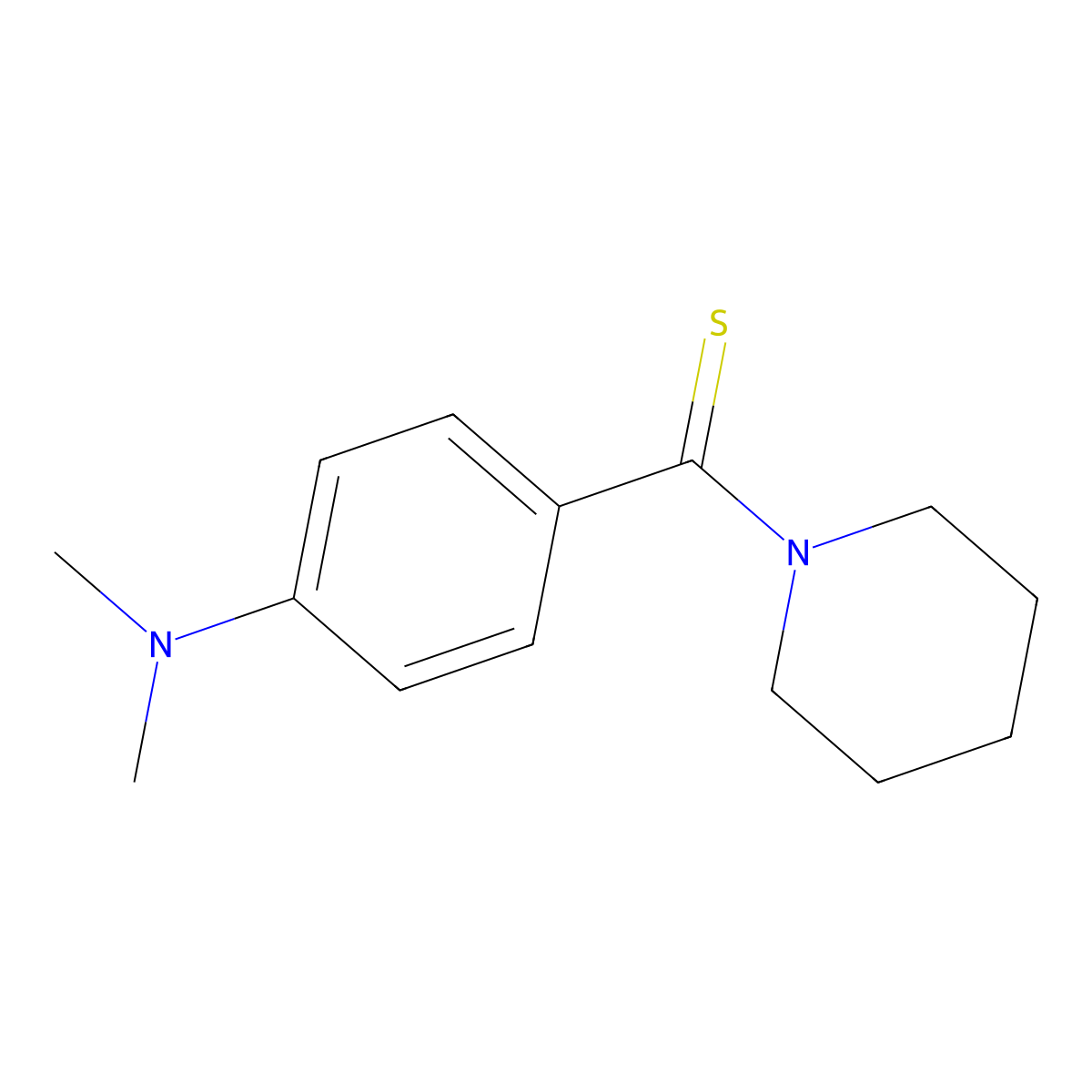 (4-Dimethylamino-phenyl)-piperidin-1-yl-methanethione molecular structure, CAS 58634-27-8