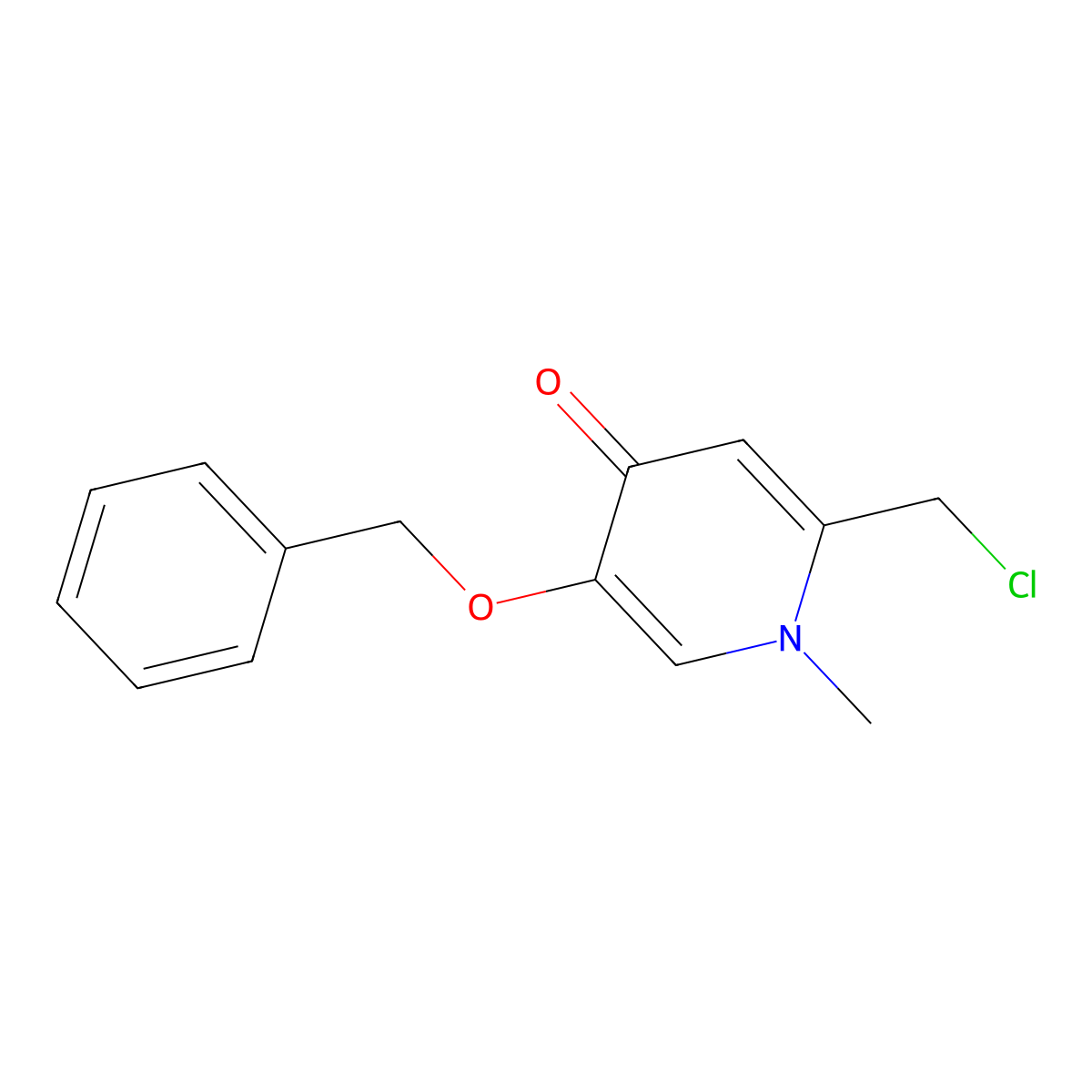 1-methyl-2-chloromethyl-5-benzyloxypyridin-4(1H)-one molecular structure, CAS 586345-73-5