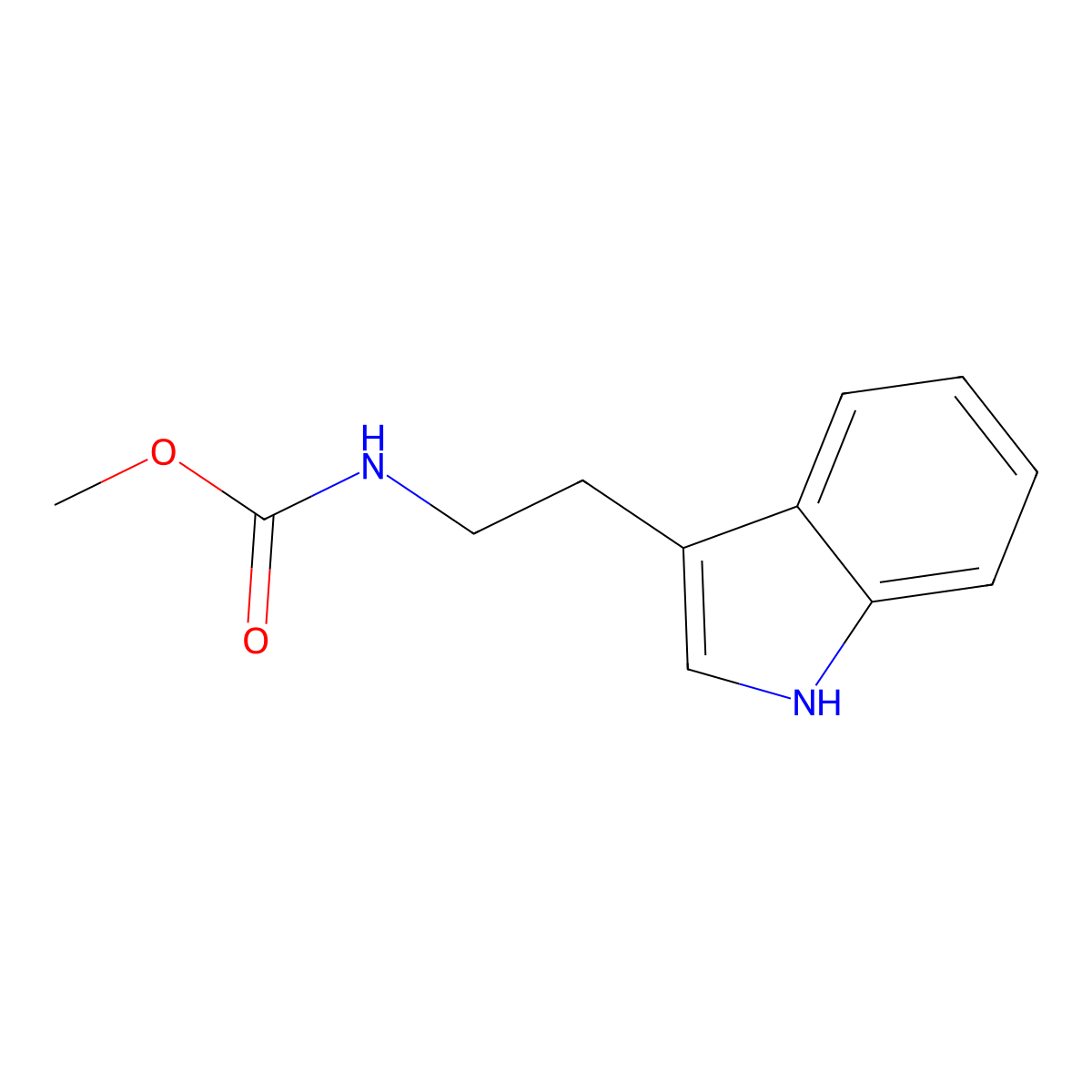methyl N-[2-(1H-indol-3-yl)ethyl]carbamate molecular structure, CAS 58635-45-3