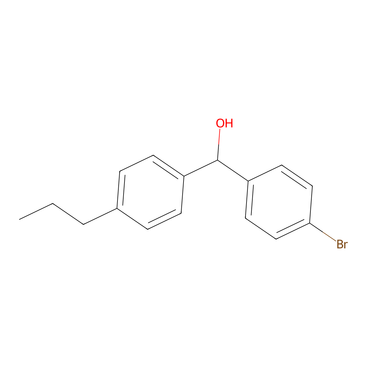 (4-Bromophenyl)(4-propylphenyl)methanol molecular structure, CAS 586368-94-7