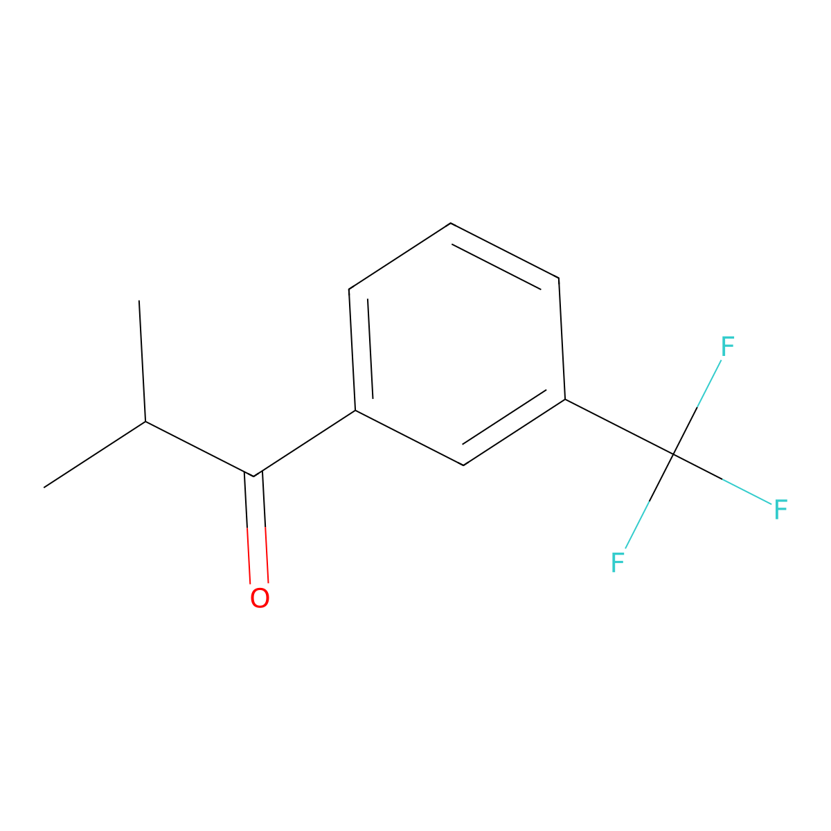 2-Methyl-1-[3-(trifluoromethyl)phenyl]propan-1-one molecular structure, CAS 586369-93-9