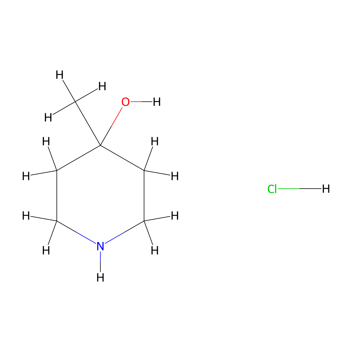 4-Methylpiperidin-4-ol hydrochloride molecular structure, CAS 586375-35-1