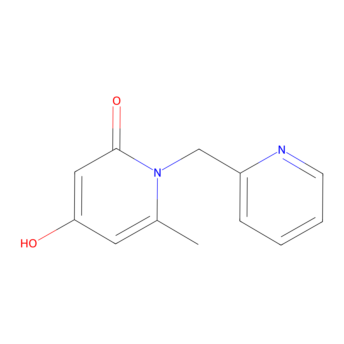 4-Hydroxy-6-methyl-1-pyridin-2-ylmethyl-1H-pyridin-2-one molecular structure, CAS 586378-69-0