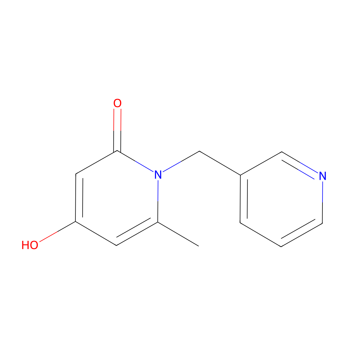 4-hydroxy-6-methyl-1-(pyridin-3-ylmethyl)pyridin-2(1H)-one molecular structure, CAS 586378-89-4
