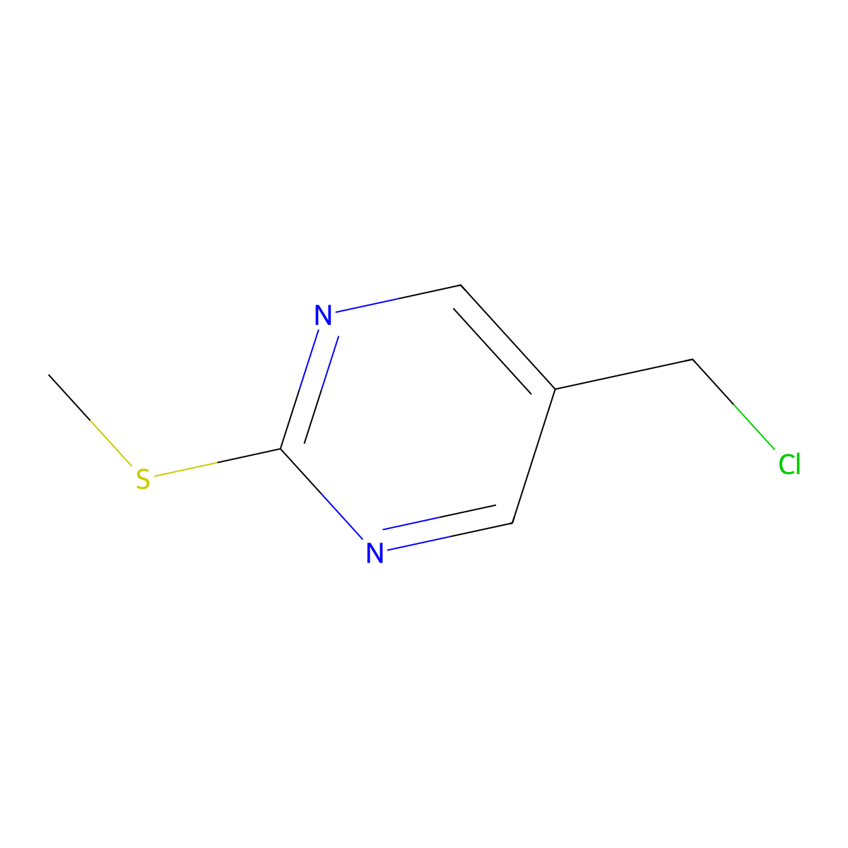 5-(Chloromethyl)-2-(methylthio)pyrimidine molecular structure, CAS 586382-17-4