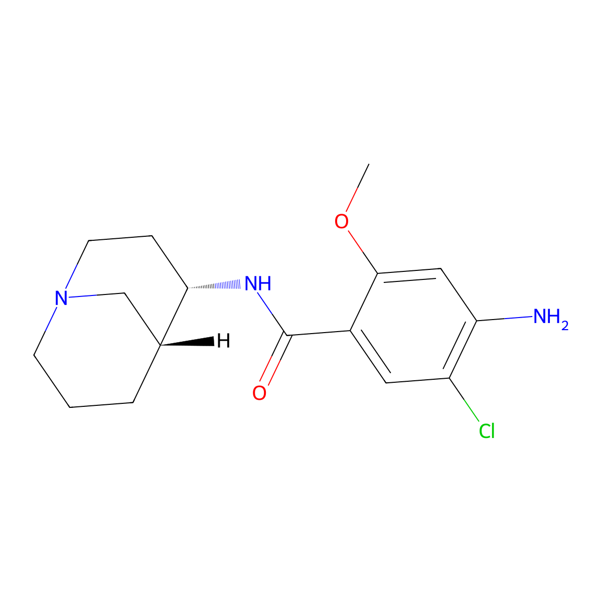 4-Amino-N-((1R,4S,5R)-1-azabicyclo[3.3.1]nonan-4-yl)-5-chloro-2-methoxybenzamide molecular structure, CAS 586388-38-7