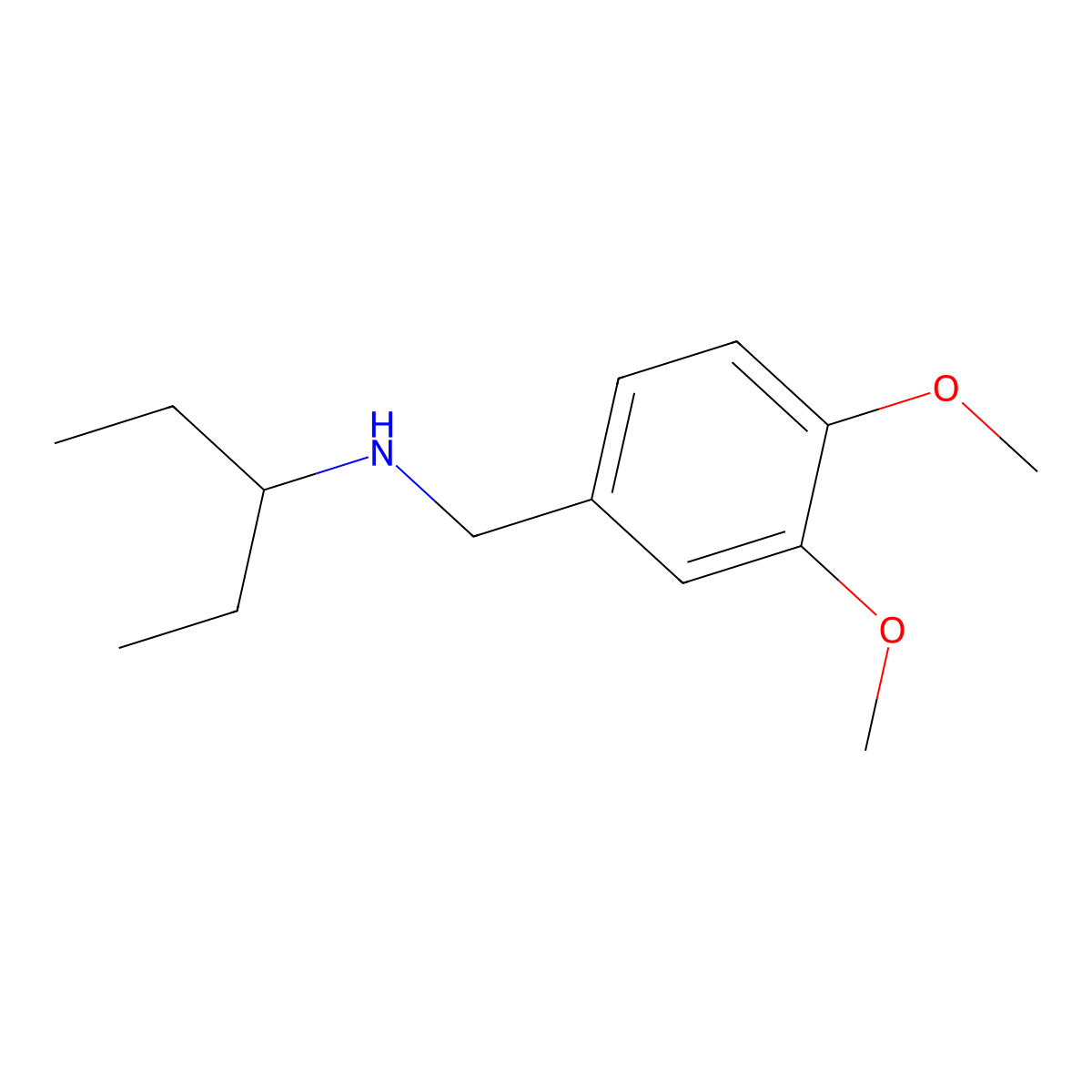 N-(3,4-dimethoxybenzyl)pentan-3-amine molecular structure, CAS 586394-99-2