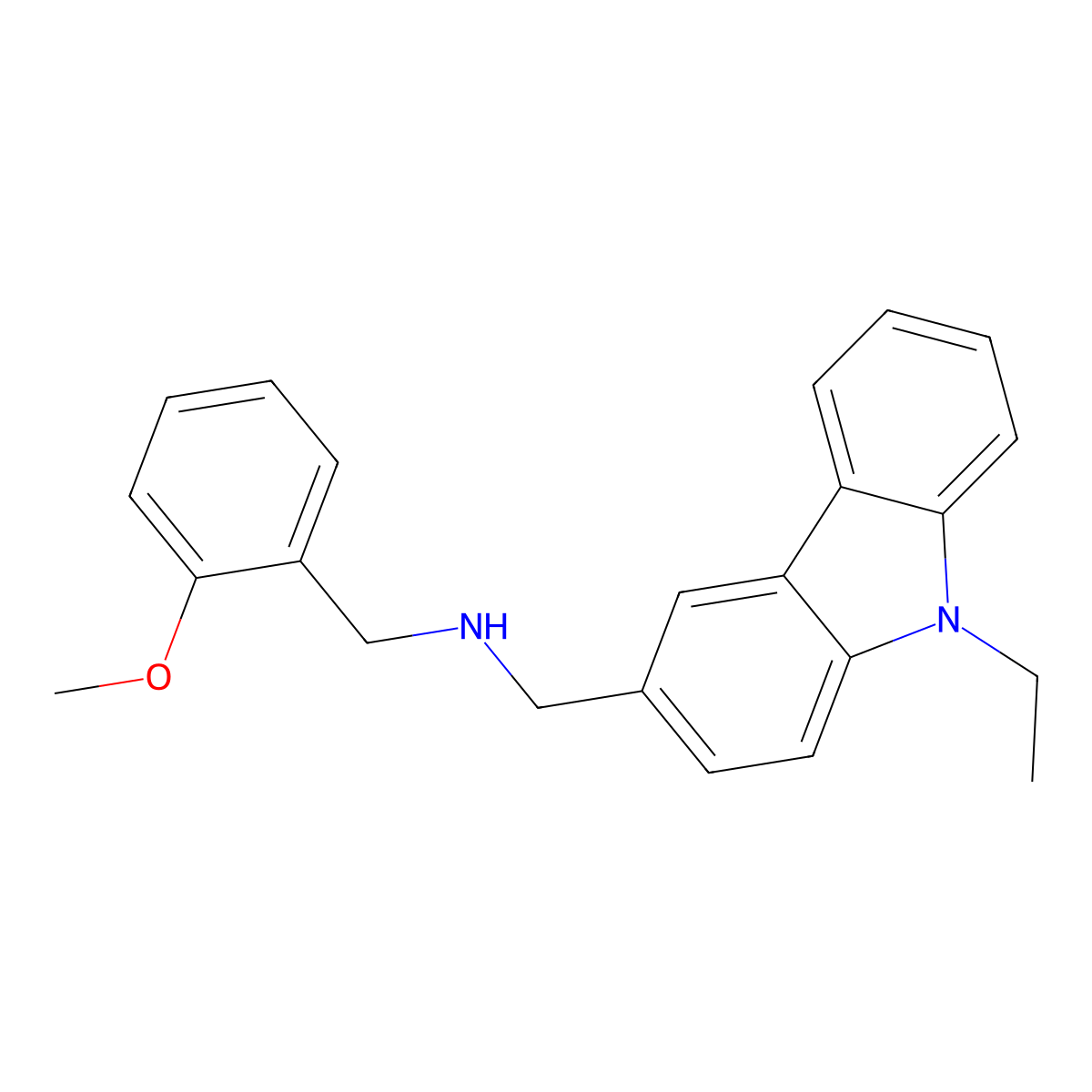 1-(9-ethyl-9H-carbazol-3-yl)-N-(2-methoxybenzyl)methanamine molecular structure, CAS 586395-74-6