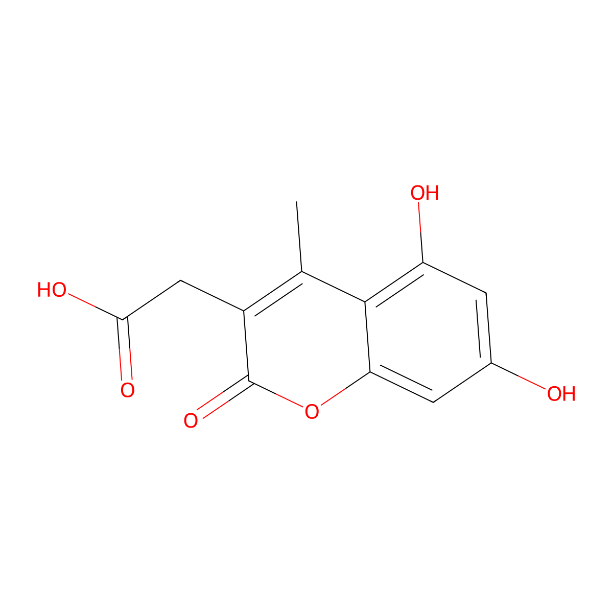 2-(5,7-dihydroxy-4-methyl-2-oxo-2H-chromen-3-yl)acetic acid molecular structure, CAS 5864-00-6