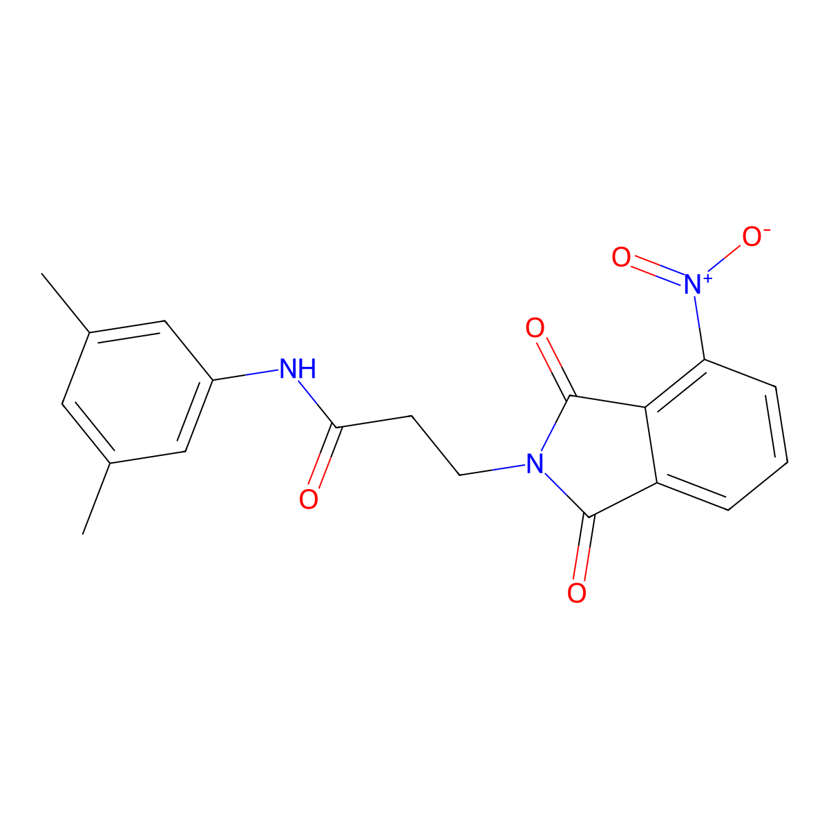 N-(3,5-Dimethylphenyl)-3-(4-nitro-1,3-dioxo-1,3-dihydro-2H-isoindol-2-yl)propanamide molecular structure, CAS 5864-27-7