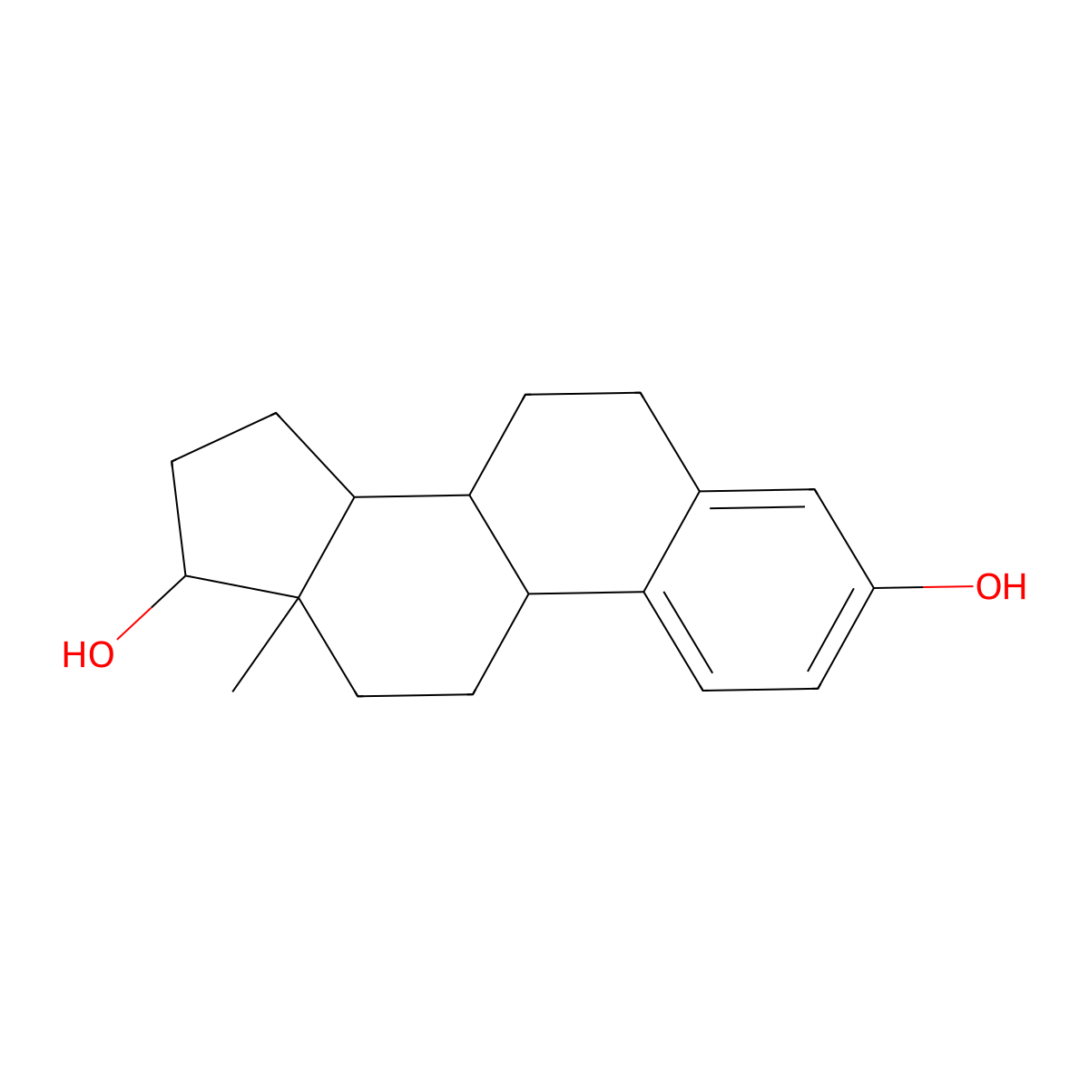 13-Methyl-6,7,8,9,11,12,14,15,16,17-decahydrocyclopenta(a)phenanthrene-3,17-diol molecular structure, CAS 5864-38-0